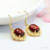 Aretes Guan Yu Ámbar Natural Ámbar Sangre Mar Báltico Ganchos para Oreja para Mujer Venta al Por Mayor de Fábrica Dropshipping S3122806