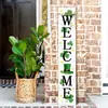 Nuevo producto transfronterizo: Letrero vertical de bienvenida de madera para porche y patio de granja de temporada Decoración navideña letrero de pie