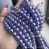 Pérola de Vidro Roxa Mirtilo Acessórios para Joias DIY Corrente de Clavícula Leve de Luxo High-End Contas Soltas Shijia Zhen
