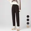 9580 Pantalones Harem para Mujer, Pantalones de Papá, Pantalones Zanahoria Cropped, Pantalones Casuales, Versátiles, Holgados, Adelgazantes, Caída Suave, Pierna Recta, Alta Elasticidad