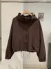 KEKEZOON Cárdigan con Capucha y Cremallera Color Sólido Manga Larga Chaqueta para Mujer Otoño Casual Simple Chaqueta Superior 8503