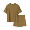 Pijama para Hombre, Ropa Sencilla para Casa de Hombre, Trajes para Hombre, Holgados y Casuales, Se Pueden Usar Afuera, Cuello Redondo, Shorts de Manga Corta para Joven