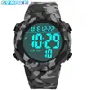 Reloj Electrónico Deportivo Camuflaje Nuevo para Hombre Estudiante Multifuncional Impermeable Pantalla Grande Reloj Militar Reloj Deportivo para Ancianos