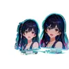 Soporte pequeño exquisito de acrílico de doble cara y alta transparencia para periféricos de animación de juegos, adornos creativos para decoración de escritorio de campus estudiantil