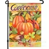 Bandera de Lino de Doble Cara Popular Transfronteriza de Calabaza y Espantapájaros de Acción de Gracias Personalizada para Decoración de Patio Bandera de Jardín