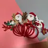 Acessórios de cabelo infantis faixa de cabelo vermelha de Natal para apresentação tiara fofa de desenho animado para meninas chifres adorno de cabeça para menininha atacado