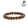 Jinghui Accesorios para Joyería DIY Pulsera Cuentas Sueltas Pulsera de Ojo de Tigre Amarillo Natural 6-8mm Redondas Material para Joyería Semi-Terminado