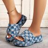 Pantuflas de mezclilla para mujer 2023 verano transfronterizo nuevo comercio exterior talla grande chanclas de playa sandalias de una tira suela gruesa mezclilla