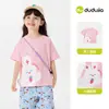 [7A Antibacteriana] Camiseta de Verano de Manga Corta de Algodón Puro para Niños Dudu Ropa para Niños Tops para Niñas Ligera