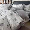 Estilo Retro Francés Grado A Madre y Bebé Lino Crudo Gasa Doble Juego de Sábanas de Cuatro Piezas Funda Nórdica Algodón Puro Dormitorio Juego de Tres Piezas~