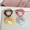 Bonita Nueva Pinza para el Cabello de Acrílico con Forma de Corazón Estéreo de Doble Capa y Gato Kt Ins Dulce Estilo Girly Corazón Flequillo Tocado de Dibujos Animados