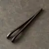 Juego de Té de Gres Accesorios Madera Maciza de Ébano Ceremonia del Té Seis Caballeros Juego Juego de Herramientas para Preparar Té Porta Té Cucharita de Té Aguja de Té