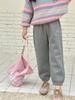 Bolas de Arroz Lindos Pantalones Nuevos de Otoño e Invierno para Niñas Casual Estilo Coreano Ropa Exterior Deportivos Holgados de Forro Polar Espesados Cálidos Pantalones para Niños