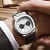 2025 Nuevo Modelo Nautilus Calendario Esfera de Tres Ojos Aleación Reloj para Hombre Versátil Estilo Retro Europeo y Americano Reloj Venta al por Mayor
