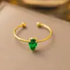 Joias Vintage de Aço Inoxidável Ouro 18K Aço Titânio Anel Aberto Não Desbota Nicho Feminino Sensação de Alta Qualidade