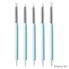 5 piezas de silicona de doble punta para arte de uñas, traje de bolígrafo para taladrar puntos, bolígrafo de silicona para hendiduras, bolígrafo de punta, herramientas de cerámica, herramientas para uñas