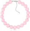 Amazon 10 Cor Rosa Mista Corrente de Suéter Bola Acrílica Moda Infantil Feminino Colar