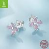 Brincos de prata esterlina s925 com pingente de prata esterlina, anel lilás, pequeno, flor fresca, terno feminino, luxo leve, nicho