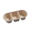 Caja de Pastel de Tres Sabores para Celebridades de Comercio Exterior Transfronterizo Caja Desechable de Pulpa para Almuerzo Caja Bento Japonesa Larga de Tres Compartimentos Caja de Tres Piezas para Productos Horneados