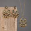 Conjunto de collar exagerado transfronterizo, pendientes personalizados, pendientes de campana de estilo étnico vintage, pendientes de gran venta europeos y americanos.
