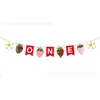 Ba289 Bandera de Letras Feliz Cumpleaños Fruta Fresa Rosa Fiesta de Fresas Color Fiesta Banner