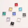 Jingde Jewelry Cobre Plateado Cristal de Cristal Trébol de Cuatro Hojas Hebilla Doble Colgante Versátil para Mujer Collar Pulsera Colgante Venta al por Mayor