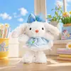 Lindo Llavero de Conejo de Orejas Largas con Vestido de Princesa de Peluche Figura de Muñeca de Dibujos Animados Cosplay Colgante para Bolso de Pareja Pequeño Regalo