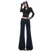 Jeans Feminino Laranja Jovem #Temperamento Moda Garota Apimentada Cintura Baixa Micro Flare Emagrecedor Levanta Bumbum Tendência Versátil Calça Flare