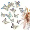 Pegatinas de Pared de Mariposa Hueca 3D Transfronterizas, Pegatinas Autoadhesivas con Textura de Metal Simulado, Pegatinas de Decoración para el Hogar Sala de Estar