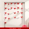 Boda Mujer Hombre Decoración Habitación de Boda Puerta Feliz Tirar Flor Set Boda Todo Rojo Feliz Personaje Pegatina Terminada Flor Artificial