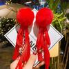 Regalo de Año Nuevo Horquilla Borla Lazo Estilo Chino Campana Cinta Horquilla Lazo Bola de Pelo Accesorios para el Cabello Venta al por Mayor
