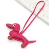 Colgante de bolso de cuero sintético con diseño de perro salchicha, decoración de nicho, colgante de cuero con diseño de cachorro de dibujos animados, accesorio para llaves.