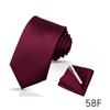 Corbata de Color Sólido Rayada de Seda Artificial Triángulo Cuadrado para Traje de Hombre Negocios Boda Rojo Vino Negra Corbata 7.5cm