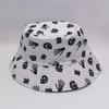 Diseño de Calavera Transfronterizo Estilo Japonés y Coreano Moderno Versátil Sombrero de Sol de Verano Sombrero de Pescador Reversible con Estampado para Mujer