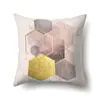 Funda de almohada de poliéster marmoleado estilo ins nórdico estampado geométrico terciopelo piel de melocotón funda de almohada para sofá de sala de estar QTH03