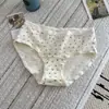 Foto Real ~ Roupa Íntima Feminina Floral Pastoral de Algodão Puro, Forro Estendido de Algodão Puro Antibacteriano na Virilha, Cintura Média com Borda de Renda, Roupa Íntima para Meninas