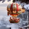 Bestseller transfronterizo adorno acrílico para espejo retrovisor de coche decoración de globo aerostático de Papá Noel decoración colgante para árbol de Navidad