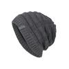 Zhongmei otoño e invierno Nuevo gorro de lana de punto con etiqueta de tela con patrón de escalera plus terciopelo WM114