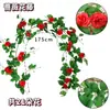 Planta de Flores Colgantes de Enredadera de Rosas Artificiales Ratán Boda Decoración del Hogar Paisajismo Exterior de Moda Pared de Flores Atrezzo Fotográfico Flores Falsas