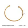 Acessório feminino de pulseira aberta em aço inoxidável, moderno e simples, acessórios para joias artesanais DIY atacado
