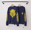 La camiseta de manga larga con estampado sánscrito y patchwork CH Chrome Hearts 26SS, nueva para primavera-verano, es un éxito en el comercio exterior transfronterizo al por mayor.