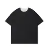 Yidao Roupas Vintage 2026 Verão Novo Japonês Retrô Tendência Padrão Escuro Jacquard Falso Duas Peças Gola Henley Solto Manga Curta