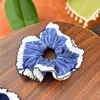 Nuevo Anillo para el Cabello Azul Colorido Tira de Encaje Rayado Cuadros Estilo Coreano Dulce Lindo Accesorios para el Cabello con Lazo