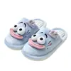 Pantufas de Pelúcia Cartoon 3D Olhos Grandes Solado Macio Antiderrapante Casa Fofas Pantufas de Algodão Quentes Coração de Menina Outono Inverno Pantufas para Mulheres
