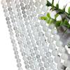 Cuentas redondas de mármol blanco natural, cuentas sueltas de jade blanco, pulseras de cuentas de piedra blanca, accesorios para bricolaje, horquilla antigua.