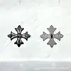 Pendientes de Aro Cruzados de Titanio Negro Astmf-136 Titanio G23 Joyería para Piercing de Labio con Rosca Interna