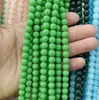 Cuentas Redondas de Vidrio Nieve Multicolor Esmaltado Cuentas Sueltas de Vidrio Cristalino Cuentas Mate Pulsera Semi-terminada Collar con Cuentas