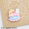 Casa de Pasteles Animales Brillante Dibujos Animados Pegamento de Crema Accesorios Hebilla de Zapato con Agujero Material Accesorios de Resina Joyería DIY Pasador de Pelo