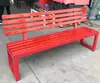 Banqueta de parque rosa para redes sociales con respaldo, banco largo para exteriores, banco largo para centro comercial, reposapiés, taburete de madera maciza, banco largo de hierro forjado para patio, blanco