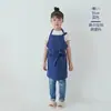 Comercio Exterior Japón Corea delantal infantil de lino de alta gama moda simple juego de pintar hecho a mano caligrafía babero overall